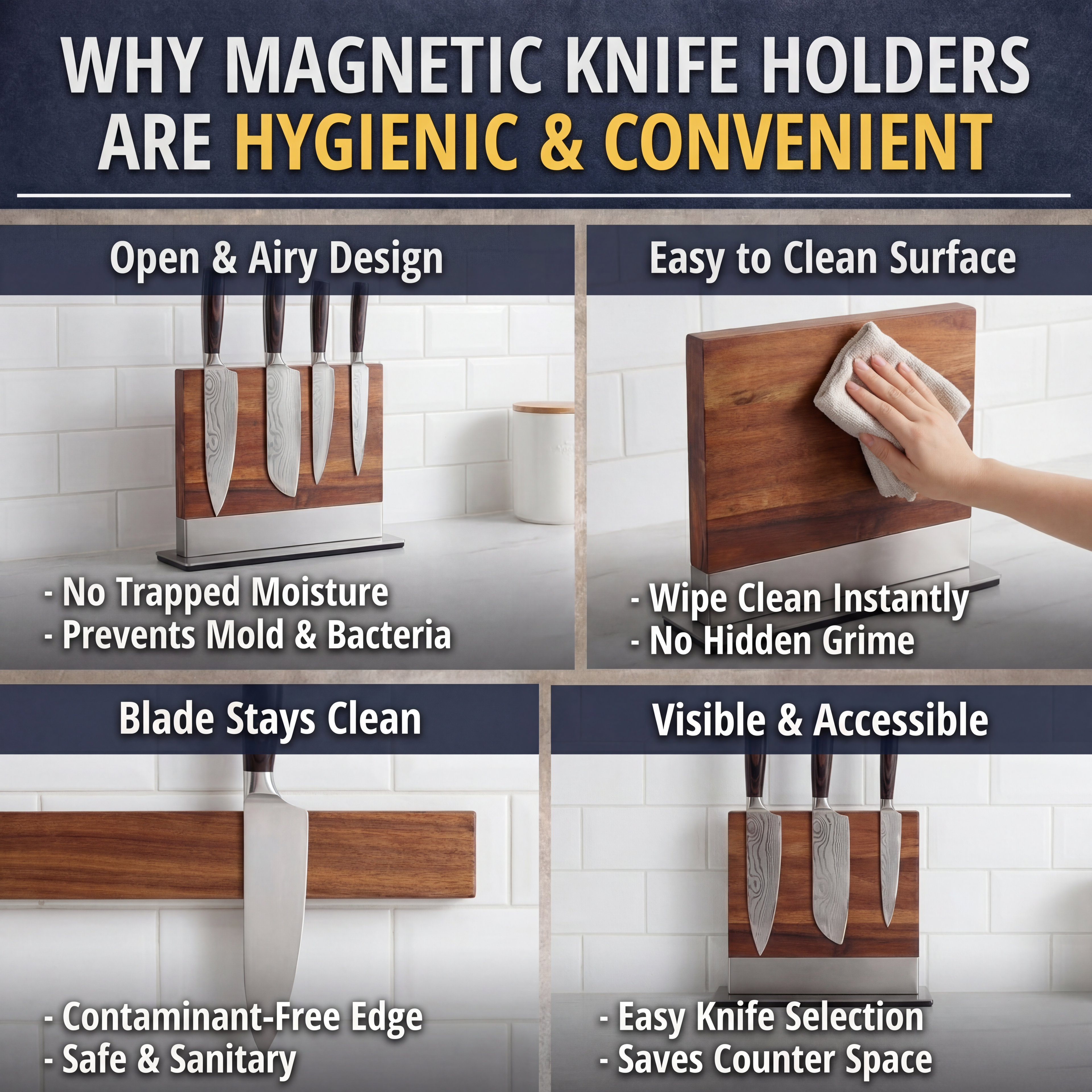 Magnetic Knife Holder (Acacia Wood)