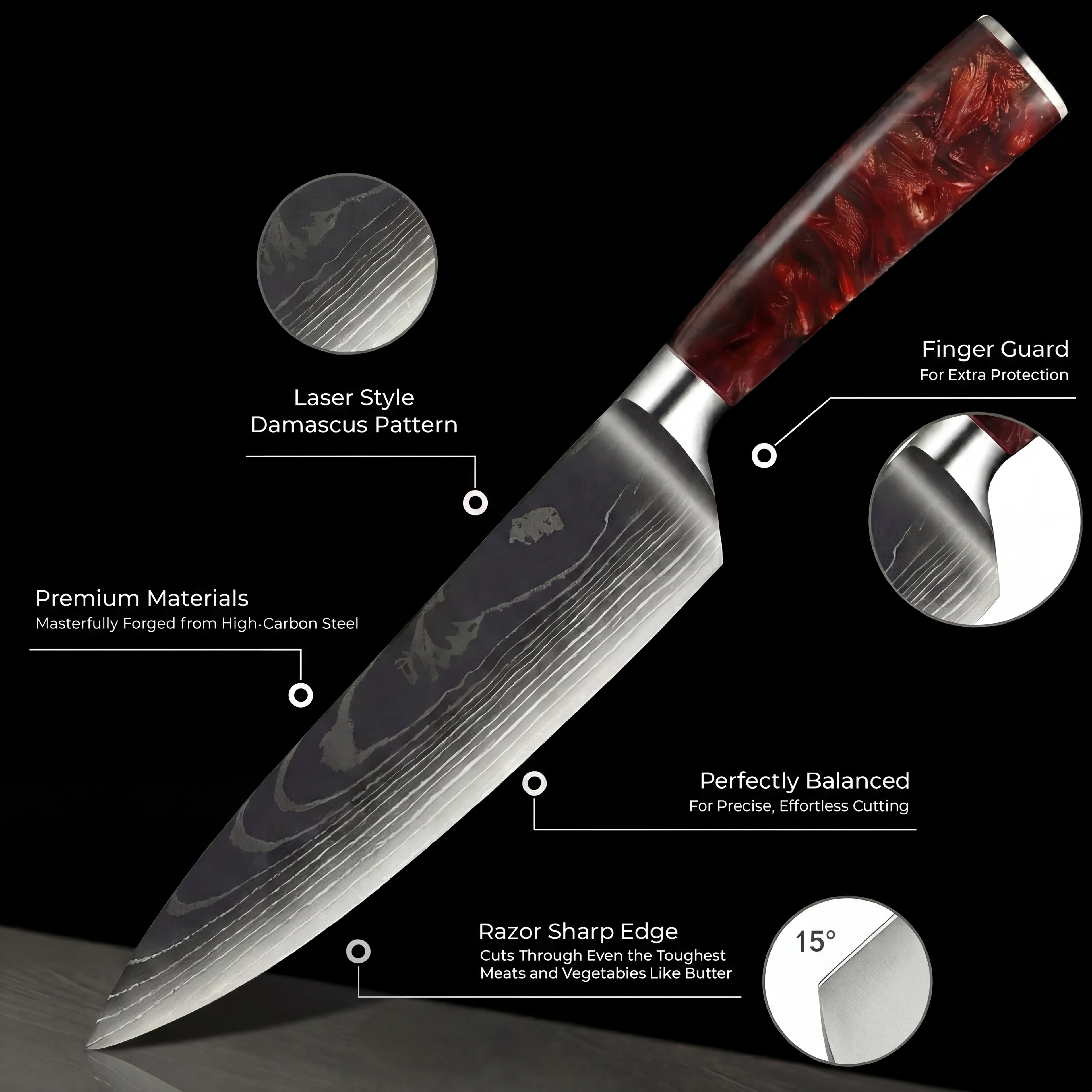 'Kuro' Professional 8-Piece Japanese Knife Set