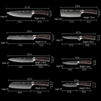 'ASHI' PROFESSIONAL 8-PIECE JAPANESE KNIFE SET