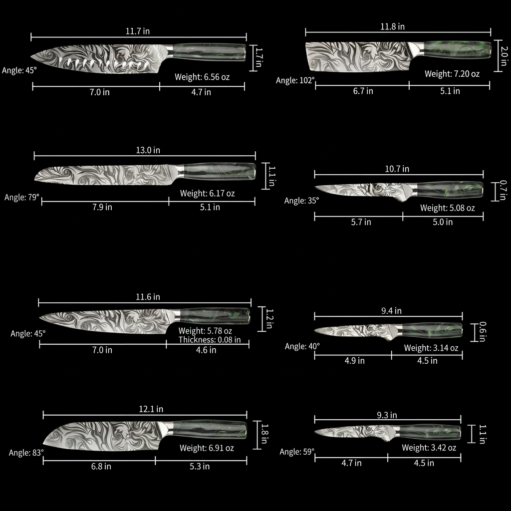 'Oni' Professional 8-Piece Japanese Knife Set