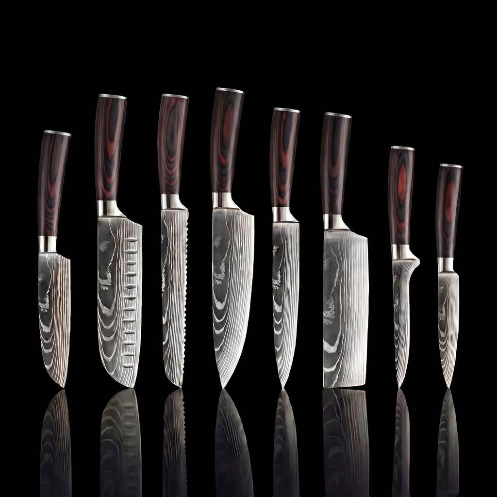 'ASHI' PROFESSIONAL 8-PIECE JAPANESE KNIFE SET